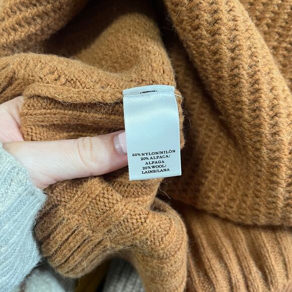 Ann Taylor Brown Ribbed Turtleneck Sweater Size Large - Picture 3 of 4